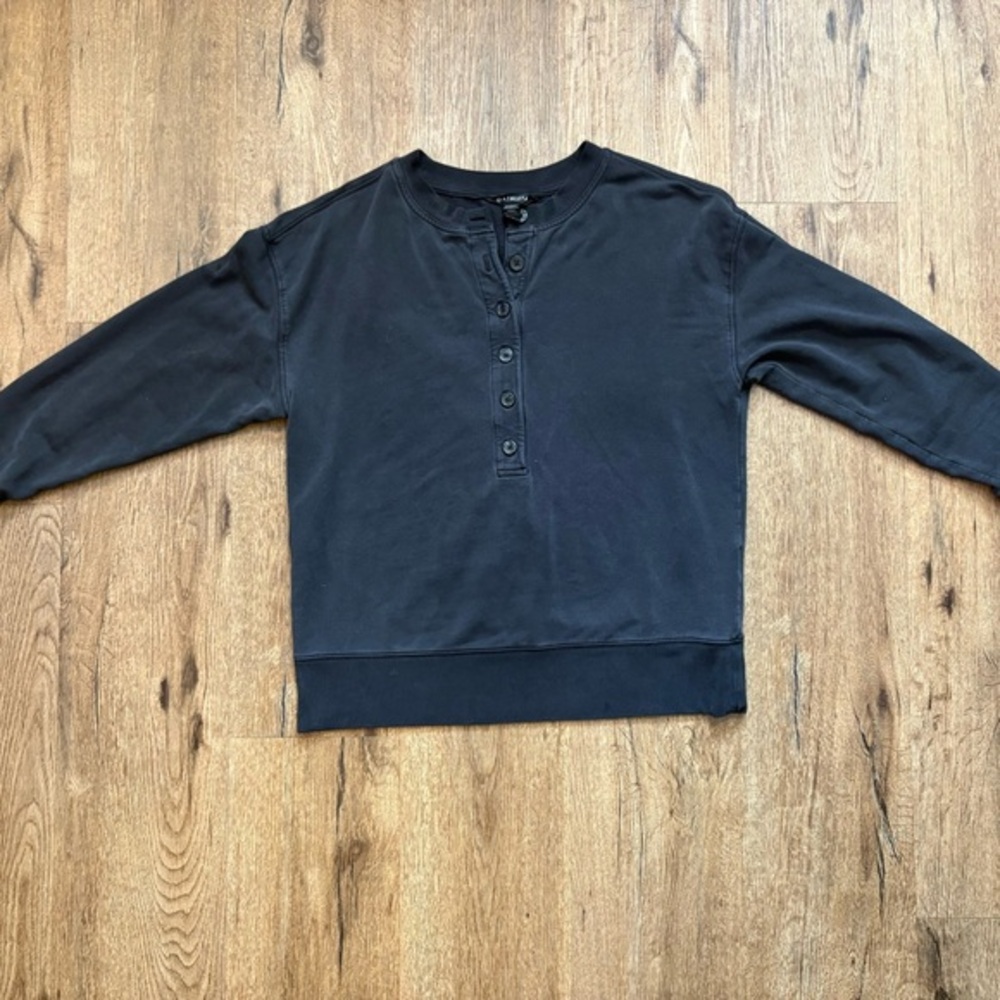 Athleta Charcoal Button-Up sweater